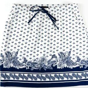 Ann Taylor Short Skirt Navy/Lt Blue/White Paisley Size M